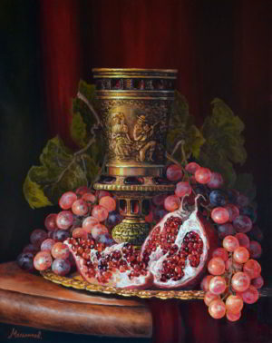 Натюрморт Бокал с виноградом