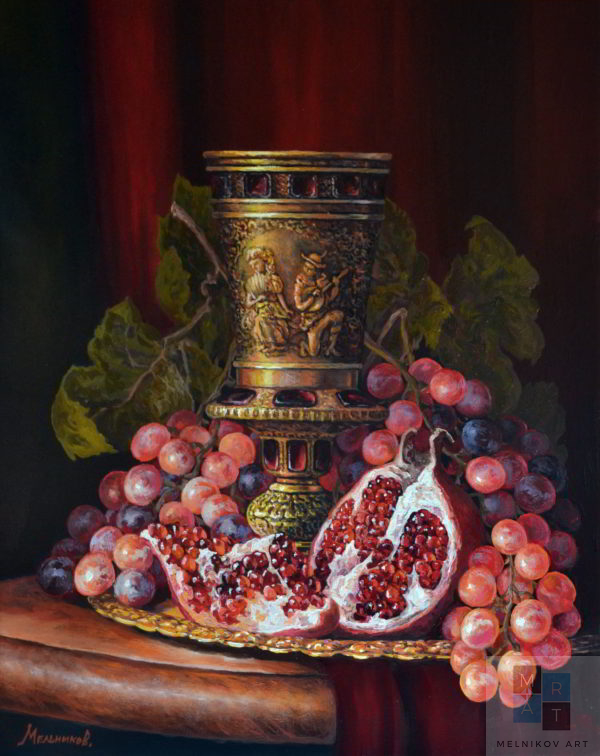 Натюрморт Бокал с виноградом